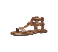 Tamaris Damen Sandalen Leder Blockabsatz Sommer; COGNAC/braun; 36 EU