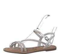 Tamaris Damen Sandalen Leder Sommer; PEARL/weiß; 41 EU