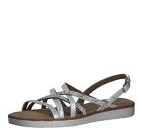 Tamaris Damen Sandalen Leder Sommer; SILVER COMBINED/metallic; 36 EU