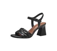Tamaris Damen Sandalen mit Absatz Leder Banana-Absatz Sommer; BLACK/schwarz; 38 EU