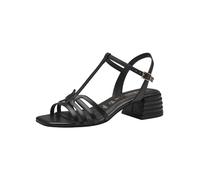 Tamaris Damen Sandalen M2822342 – Leder Blockabsatz Riemchensandalen Schwarz Größe 37 EU