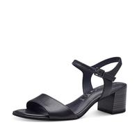 Tamaris Damen Sandalen mit Absatz Leder Blockabsatz Sommer; NAVY/blau; 39 EU