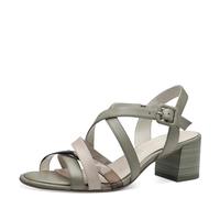 Tamaris Damen Sandalen mit Absatz Leder Blockabsatz Sommer; SAGE/grün; 38 EU