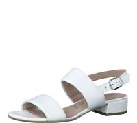 Tamaris Damen Sandalen mit Absatz Leder Blockabsatz Sommer; WHITE/weiß; 37 EU