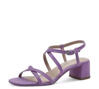 Tamaris Damen Sandalen mit Absatz Textil Vegan Blockabsatz Sommer; LIGHT PURPLE/lila; 37