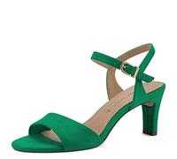 Tamaris Damen Sandalen mit Absatz Textil Vegan Stilettoabsatz Sommer; GREEN/grün; 40