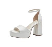 Tamaris Damen Sandalen mit Absatz Vegan Blockabsatz; WHITE PATENT/weiß; 41