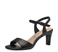 Tamaris Damen Sandalen mit Absatz Vegan Stilettoabsatz; BLACK MATT/schwarz; 37