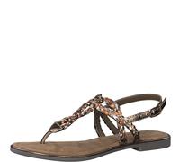 Tamaris Damen Sandalen Zehentrenner Leder Sommer; BRONCE COMBINED/metallic; 38 EU