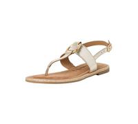 Tamaris Damen Sandalen Zehentrenner Leder Sommer; LIGHT GOLD/metallic; 37 EU