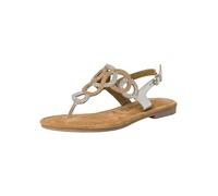 Tamaris Damen Sandalen Zehentrenner Leder Sommer; SILVER COMBINED/metallic; 37 EU