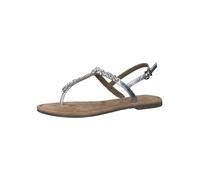 Tamaris Damen Sandalen Zehentrenner Leder Sommer; SILVER/metallic; 36 EU