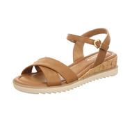 Tamaris Damen Sandalette mit Keilabsatz, braun, 38 EU