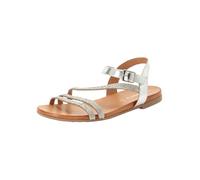 Tamaris Damen Sandalette flach, metallic, 38 EU