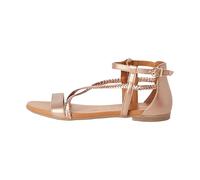 Tamaris Damen Sandalette flach, metallic, 41 EU