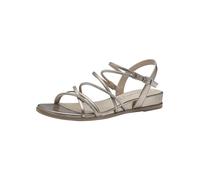Tamaris Damen Sandalette flach, metallic, 42 EU