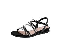 Tamaris Damen Sandalette flach, schwarz, 38 EU