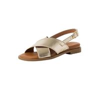 Tamaris Damen Sandalette Leder flach, metallic, 40 EU