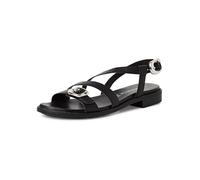 Tamaris Damen Flat Sandals Leder, schwarz, 38 EU