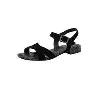 Sandalette TAMARIS, Damen, Gr. 41, schwarz, Leder, unifarben, Schuhe Sandalette, Blockabsatz, Sommerschuh, Riemchensandale mit Kreuzbandage (14342409-41) schwarz