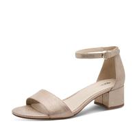 Tamaris Damen-Sandalette LIGHT GOLD STRUCTURE Metallic mit Blockabsatz Größe 41