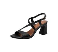 Tamaris Damen Sandalette mit Blockabsatz Leder, schwarz, 38 EU