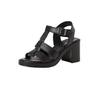 Tamaris Damen Sandalette mit Blockabsatz Leder, schwarz, 41 EU