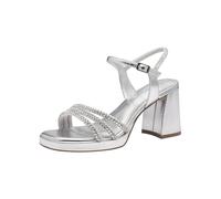 Tamaris Damen Sandalette mit Blockabsatz, metallic, 36 EU
