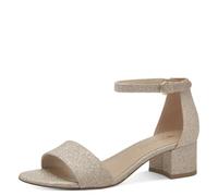 Tamaris Damen Sandalen mit Absatz Vegan Blockabsatz; LIGHT GOLD COMBINED/metallic; 37