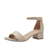 Tamaris Damen Sandalette mit Blockabsatz, metallic, 42 EU