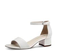 Tamaris Damen Sandalen mit Absatz Vegan Blockabsatz; WHITE GLAM/weiß; 39