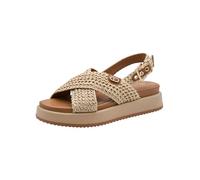 Tamaris Damen Sandalette mit Keilabsatz, beige, 39 EU