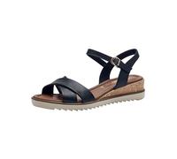 Tamaris Damen Sandalette mit Keilabsatz, blau, 38 EU