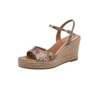 Keilsandalette TAMARIS, Damen, Gr. 37, braun snake, Textil, Reptilienprägung, Schuhe, Plateau, Sommerschuh mit modischem Juterahmen (44307368-37) braun snake