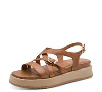 Tamaris Damen Heeled Sandals Leder, braun, 40 EU