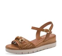 Tamaris Damen Sandalette mit Keilabsatz, braun, 42 EU