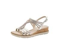 Tamaris Damen Sandalette mit Keilabsatz, metallic, 37 EU