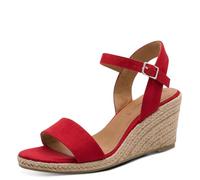 Tamaris Damen Heeled Sandals Textil, rot, 41 EU