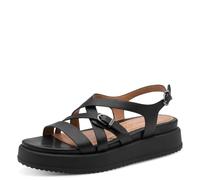 Tamaris Damen Sandalette mit Keilabsatz, schwarz, 37 EU
