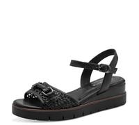 Tamaris Damen Sandalette mit Keilabsatz, schwarz, 38 EU