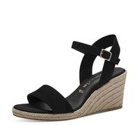 Tamaris Damen Sandalette mit Keilabsatz, schwarz, 38 EU