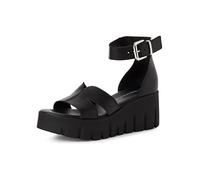Tamaris Damen Sandalette mit Keilabsatz, schwarz, 38 EU