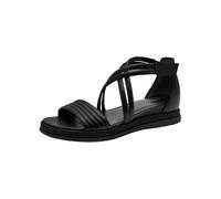 Tamaris Damen Sandalette mit Keilabsatz, schwarz, 39 EU