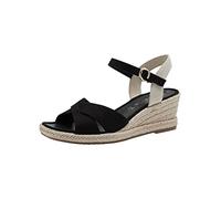 Tamaris Damen Sandalette mit Keilabsatz, schwarz, 41 EU