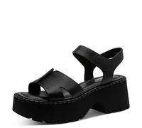 Tamaris Damen Sandaletten, Frauen Sandalen,atmungs-aktiv,bequemlichkeit,daempfung,elegant,breite,Glitzer,Grey,Gruen,leger,Black Leather,39 EU