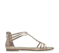 Tamaris Damen Sandaletten, Frauen Sandalen,flach,Sommerschuhe,Freizeitschuhe,offene Schuhe,Strandschuhe,Sommersandalen,Champagne MET.,41 EU