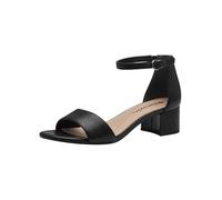 Tamaris Damen Sandaletten, Frauen Sandalen,Freizeitschuhe,offene Schuhe,Riemchensandalen,elegant,Leichter Absatz,Black MATT,39 EU