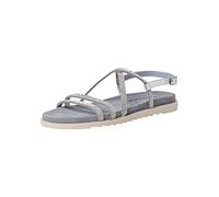 Tamaris Damen Sandaletten, Frauen Sandalen,Freizeitschuhe,offene Schuhe,Strandschuhe,Sommersandalen,bequem,flach,SILVR Glam/Sky,38 EU