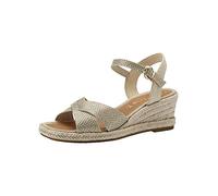 Tamaris Damen Sandaletten, Frauen Sandalen,Riemchensandalen,elegant,Leichter Absatz,Sommerschuhe,Freizeitschuhe,Lght Gold Glam,36 EU