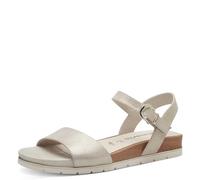Tamaris Damen Sandaletten, Frauen Sandalen,Sommersandalen,bequem,flach,Sommerschuhe,Freizeitschuhe,offene Schuhe,Strandschuhe,Champagne,40 EU